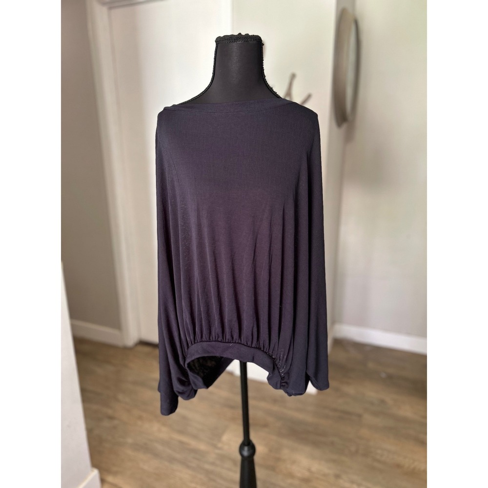 Express Womens Black Dolman Sleeve Boat Neck Blouson Top XL NWT